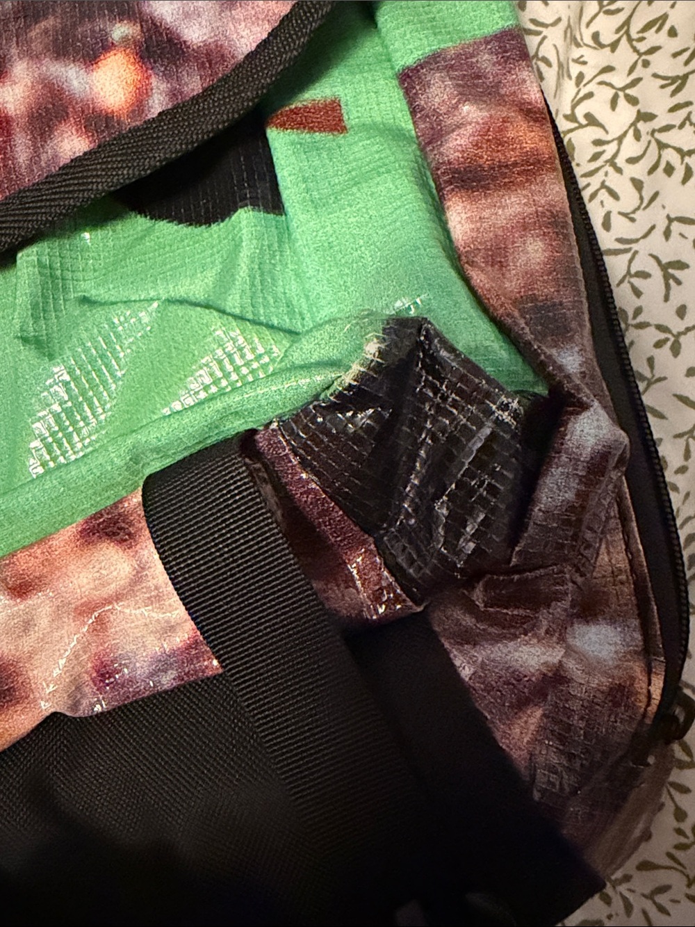 Rareform Backpack - Green Patterned Flap-Top - Picture 5 of 6